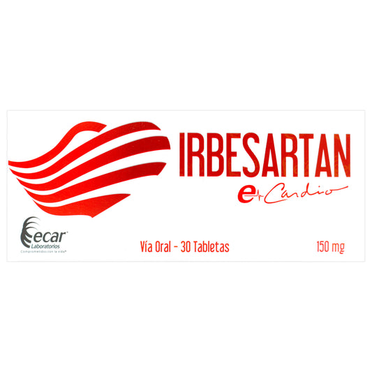 Irbesartan Ecar 150 Mg 30 Tabletas