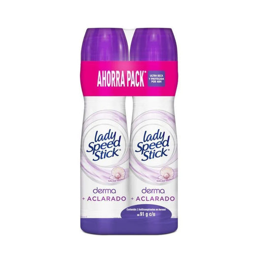 Desodorante Lady Speed Stick Spray Derma Aclarado 91gr X 2