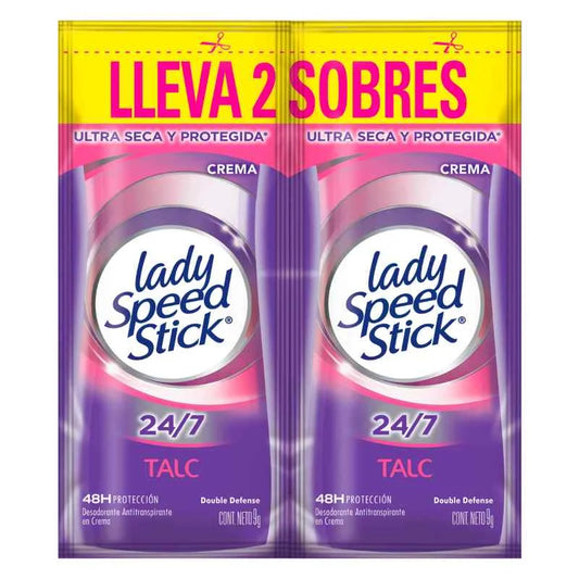 Desodorante Lady Speed Stick Talc Crema Duo 9gr