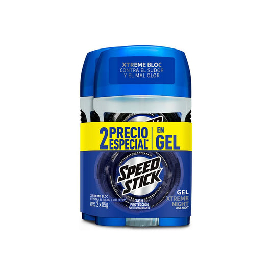 Desodorante En Gel Speed Stick Xtreme Night x 85gr X 2