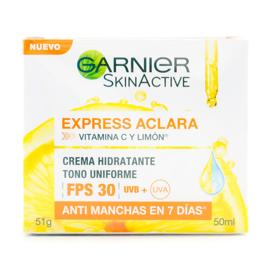 Crema Facial Garnier Express Aclara FPS30  50Ml