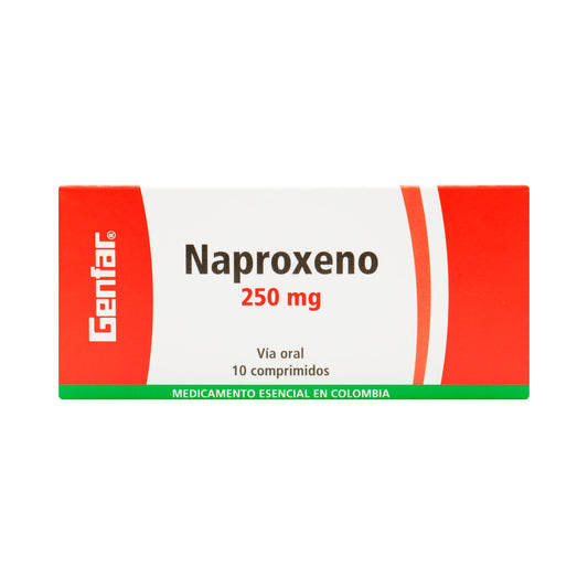 Naproxeno 250 Mg 10 Capsulas Gf