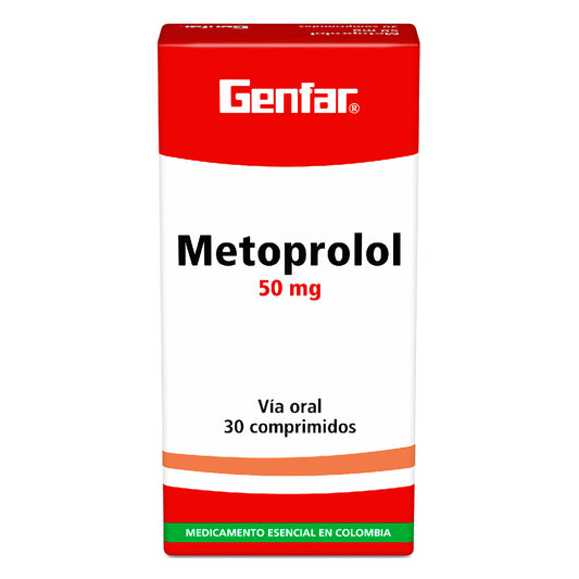 Metoprolol 50 Mg 30 Tabletas Gf