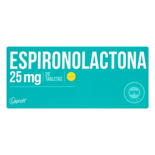 Espironolactona 25 Mg 20 Tabletas Lp