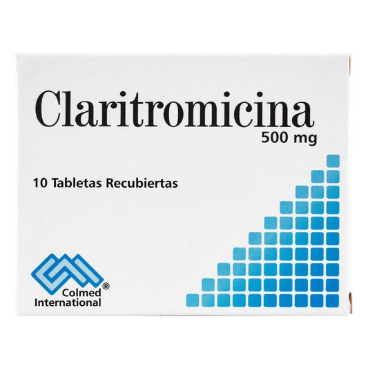 Claritromicina 500 Mg 10 Tabletas Pc