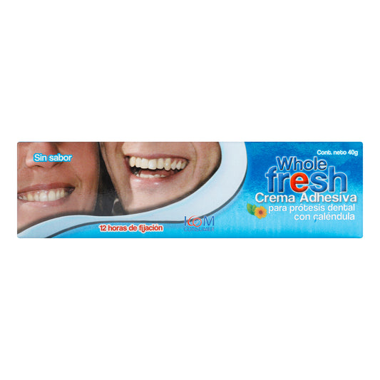 Crema Dental Adhesiva Whole Fresh Sin Sabor 40 Gr
