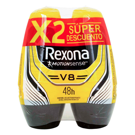 Desodorante Rexona Rollon Men V8 50 Ml X 2