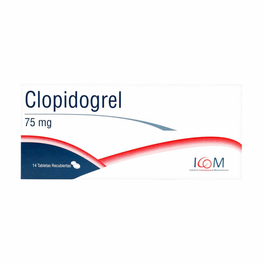 Clopidogrel 75mg 14 tabletas Icom