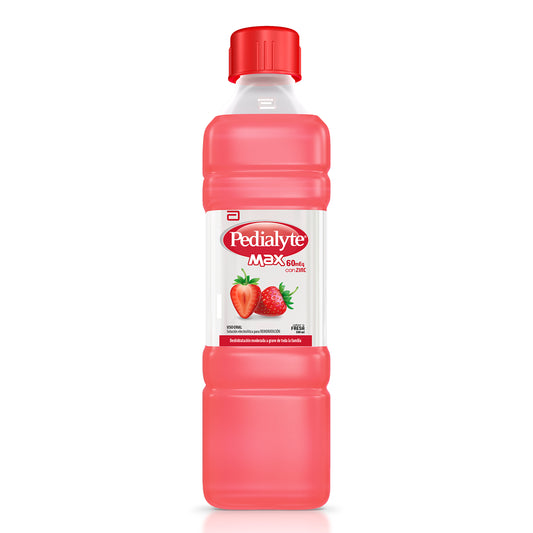 Suero Oral Pedialyte Max Con Zinc 60 Fresa 500 Ml