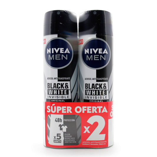 Desodorante Nivea Men Black/White X 150Ml X 2