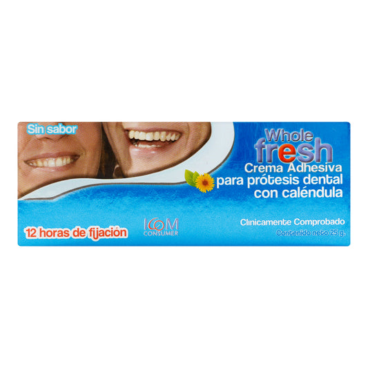 Crema Dental Adhesiva Whole Fresh Sin Sabor 25 Gr