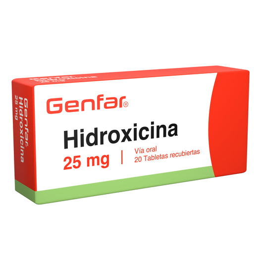 Hidroxicina 25 Mg 20 Tabletas Gf