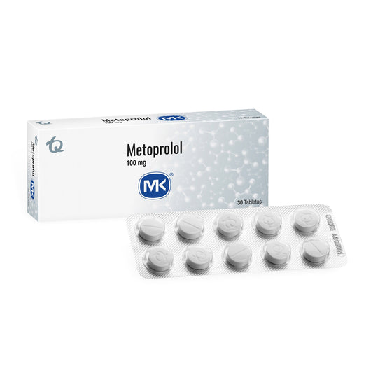 Metoprolol 100 Mg 30 Tabletas Mk