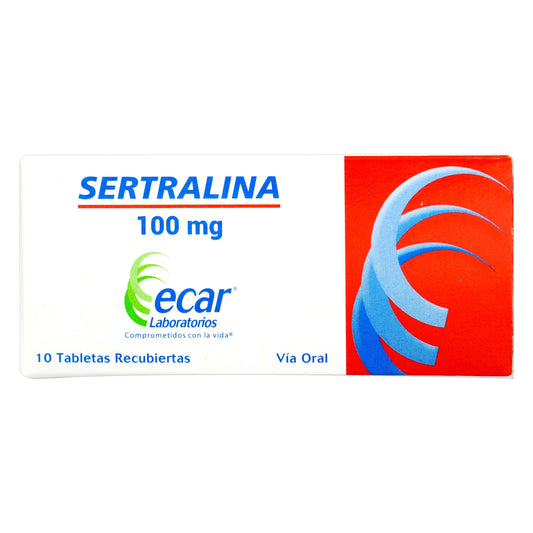 Sertralina 100 Mg 10 Tabletas  Ecar