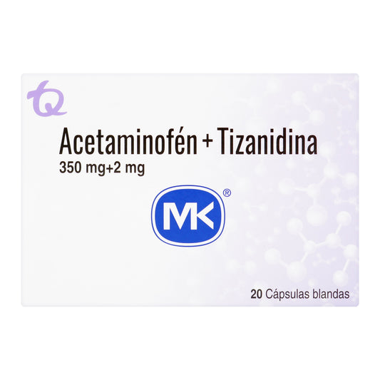 Acetaminofen / Tizanidina 350mg/2mg 10 capsulas