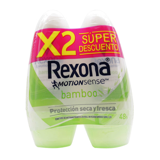 2 Desodorante Rexona Rol. Bamboo 50 Ml