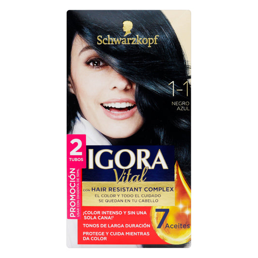Tinte Igora Vital D.Tubo 1-1 Negro Azul