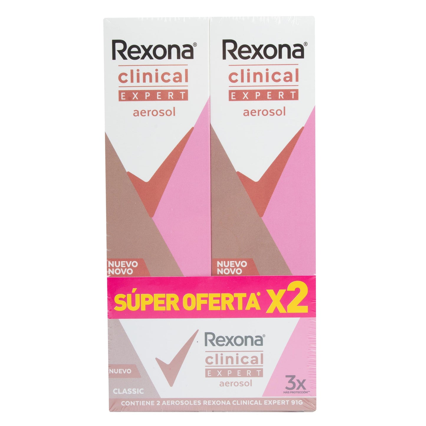 2 Desodorante Rexona Aerosol Clinical Classic 91gr