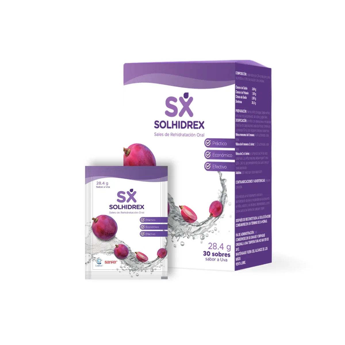 Suero Oral Solhidrex Sabor Uva Sobre