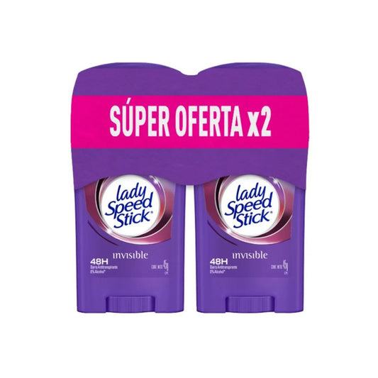 Desodorante Lady Speed Stick Barra Invisible Floral 45gr X 2