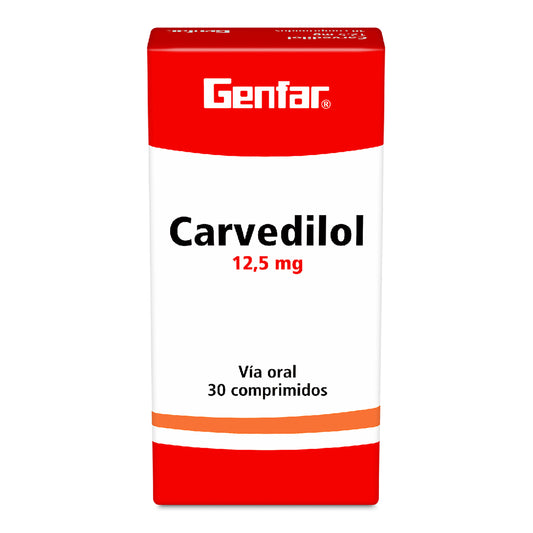 Carvedilol 12.5 Mg 30 Tabletas Gf