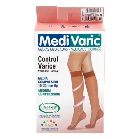 Calcetin / Media MediVaric Media Compresion  Rodilla Mujer Color Negro