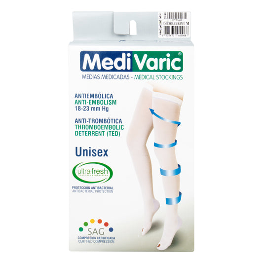 Calcetin / Media MediVaric Antiembolica  Muslo Mujer Color Blanco