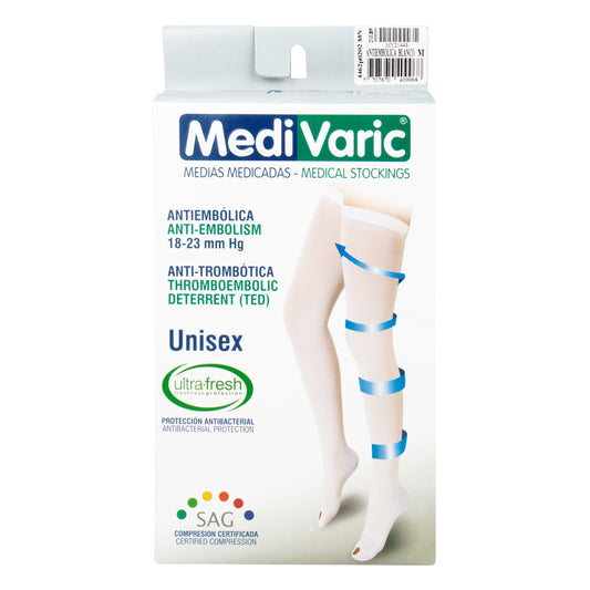 Calcetin / Media MediVaric Antiembolica  Muslo Mujer Color Blanco
