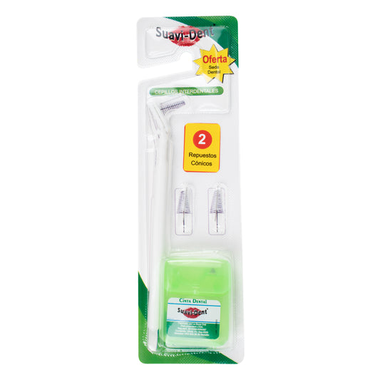 Cepillo Dental Dental Suavident Mango Interdental + Seda