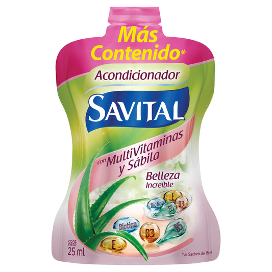 Acondicionador Savital Multivitaminas y Sábila 25ml Sobre