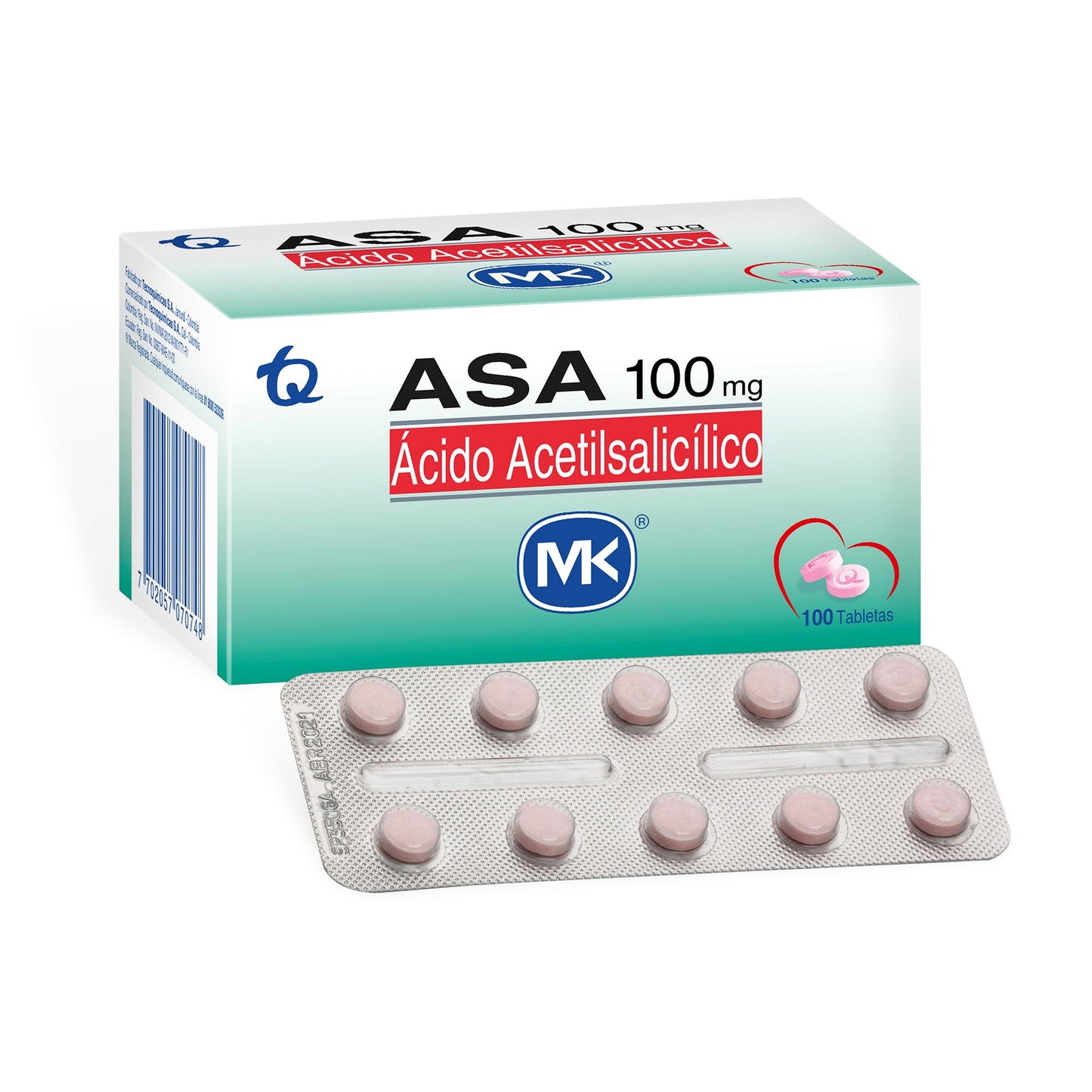 Asa 100 Mg 10 Tabletas Mk