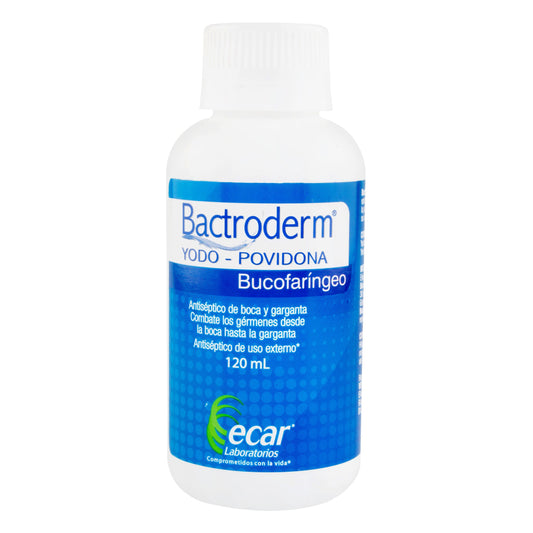 Bactroderm Yodopovidona Bucofaringeo 120 Ml
