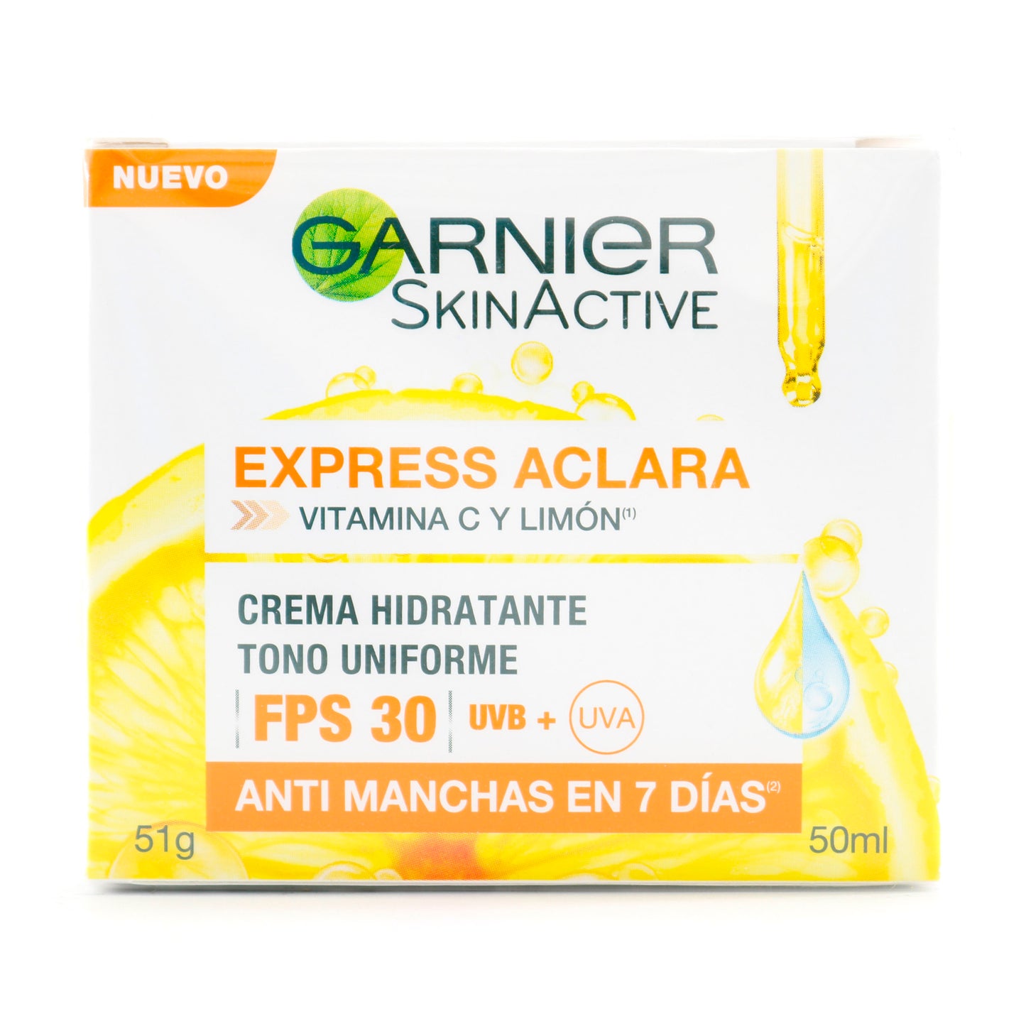Crema Hidratante Garnier Express Aclara Anti Manchas Vitamina C Fps 30 X50ml