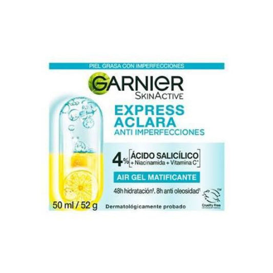 Crema Hidratante Matificante Garnier En Gel Express Aclara Anti Imperfecciones Frasco X 50 Ml