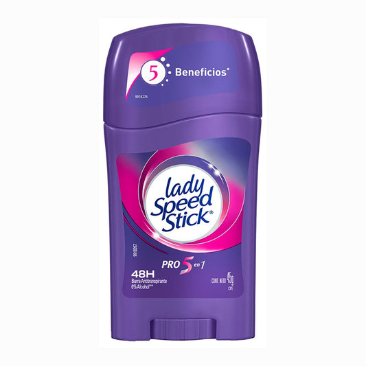 DesodoranteLady Speed Stick Profesional 5 En 1 Barra 45 Gr