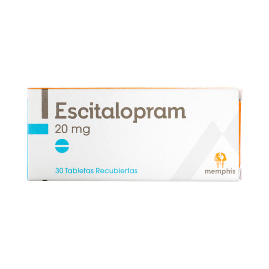 Escitalopram 20 Mg 30 Tabletas Recubiertas