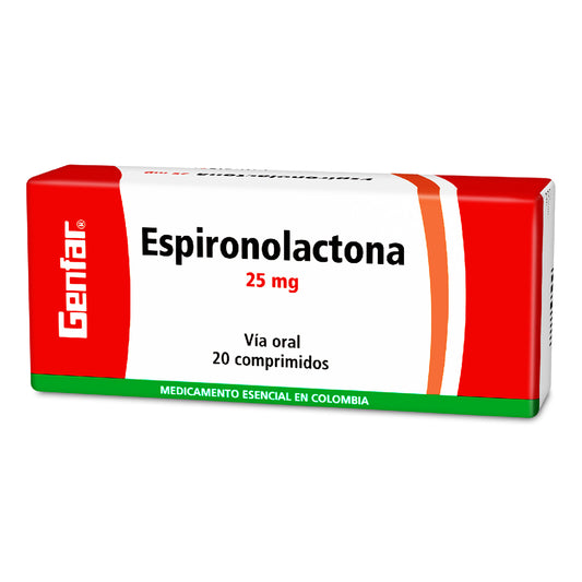 Espironolactona 25 Mg 20 Tabletas Gf