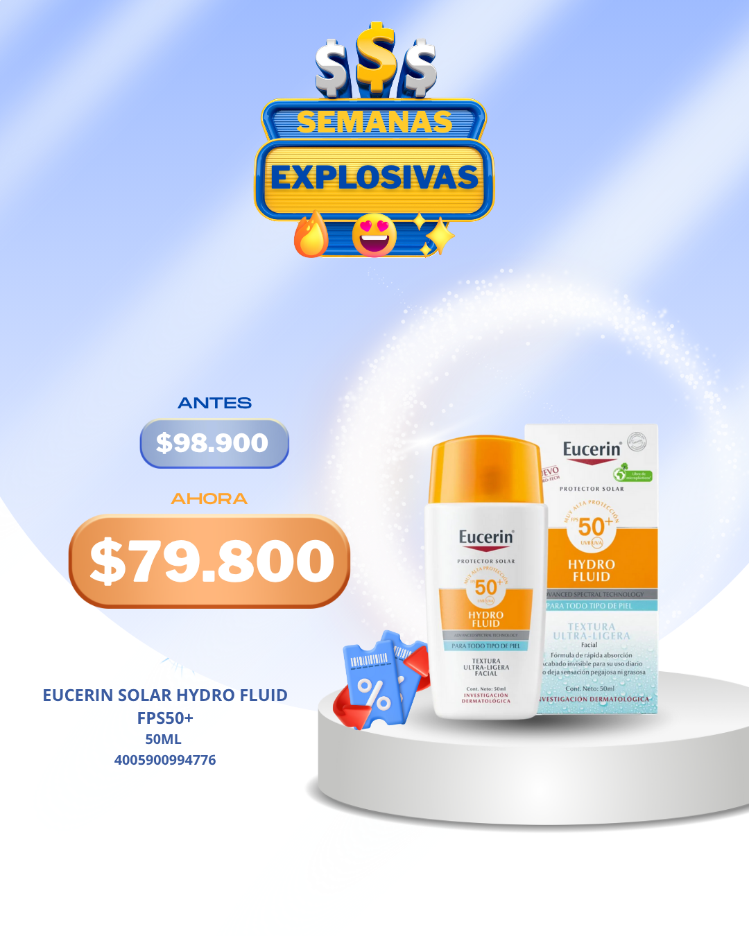 Eucerin Solar Hydro Fluid Fps50+ 50ml
