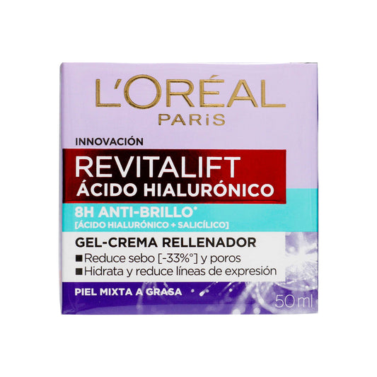 Gel Crema Anti-Brillo Loreal París Ácido Hialurónico 50ml