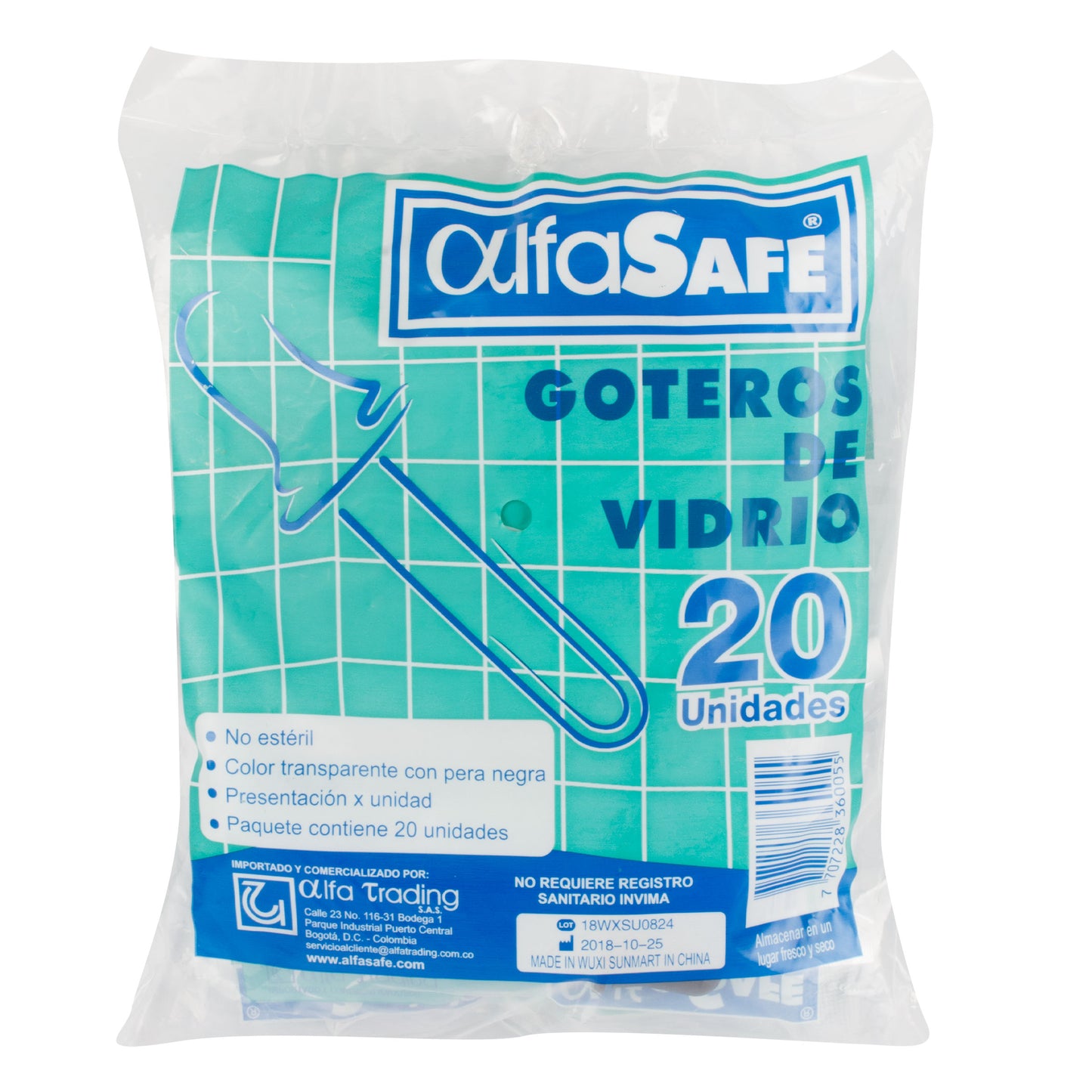 Gotero De Vidrio Alfa Unidad