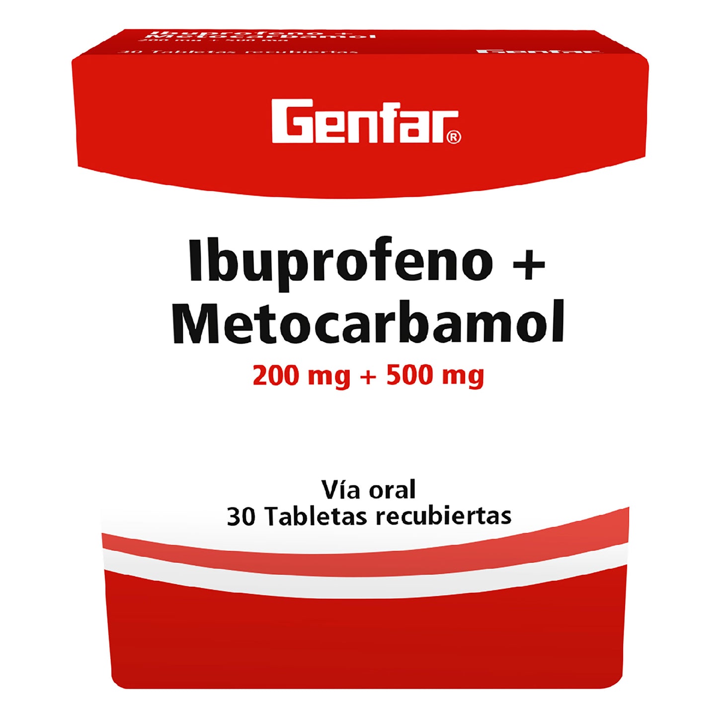Ibuprofeno  200 Mg Metocarbamol 500 Mg 10 Tabletas Gf