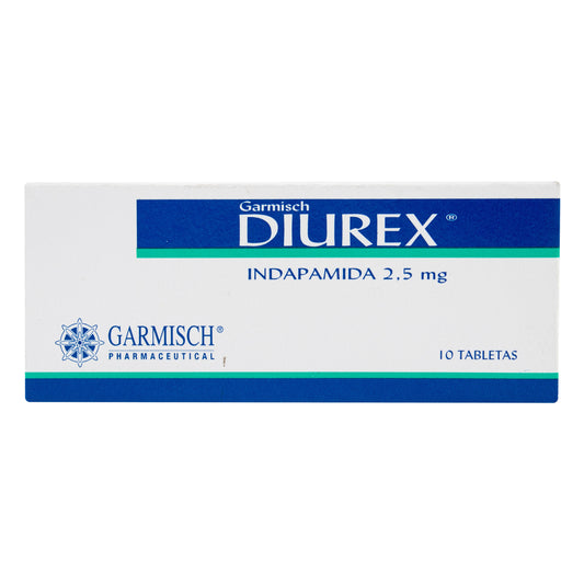 Indapamida Diurex 2.5 Mg 10 Tabletas