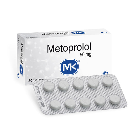 Metoprolol 50 Mg 30 Tabletas Mk