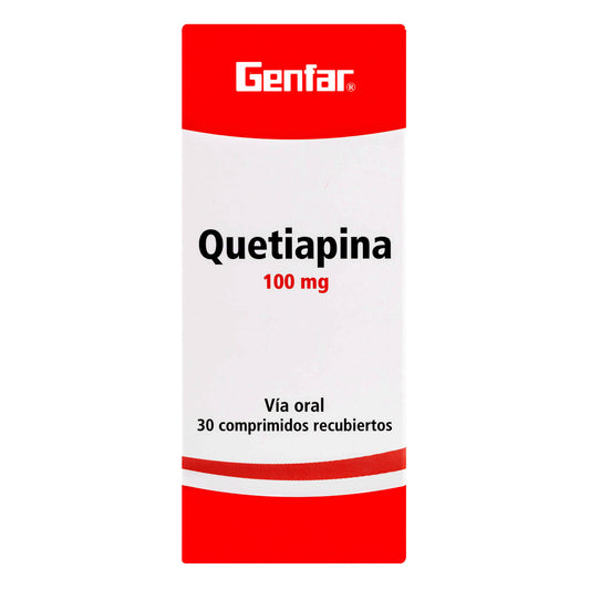 Quetiapina 100 Mg 30 Tabletas  Gf