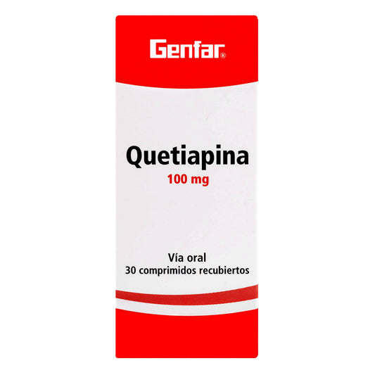 Quetiapina 100 Mg 30 Tabletas Gf
