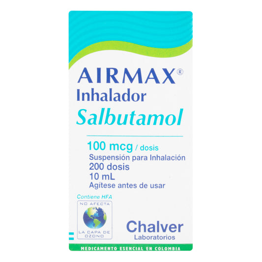 Salbutamol Airmax Inhalador 100 Mc 200 Dosis