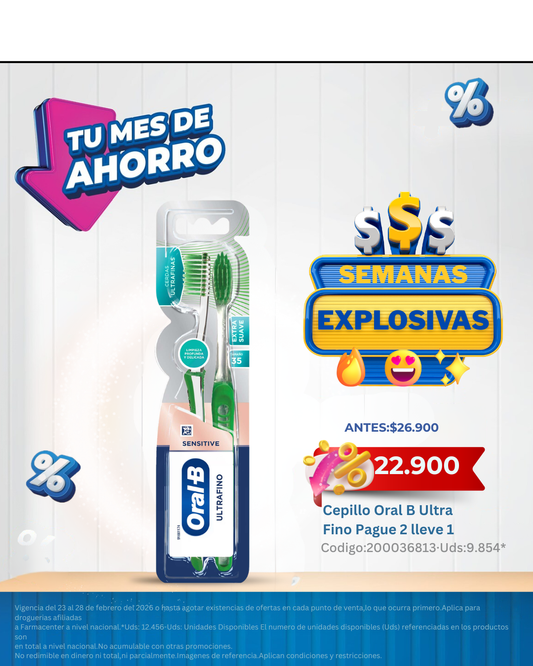 Cepillo Oral B Ultra Fino Pague 2 lleve 1