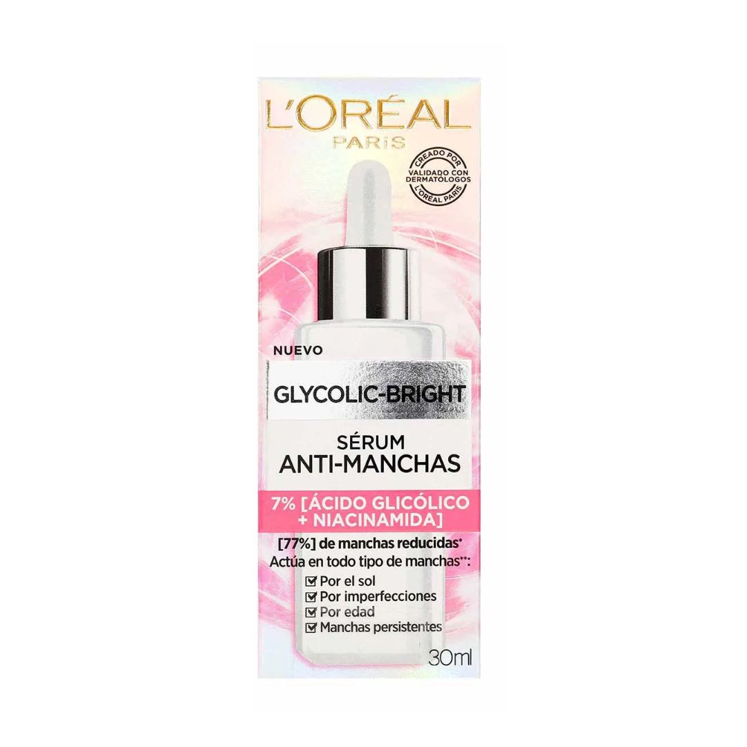 Sérum Facial Loreal Paris Glycolic Bright Antimanchas Ácido Glicólico Y Niacinamida 30 Ml