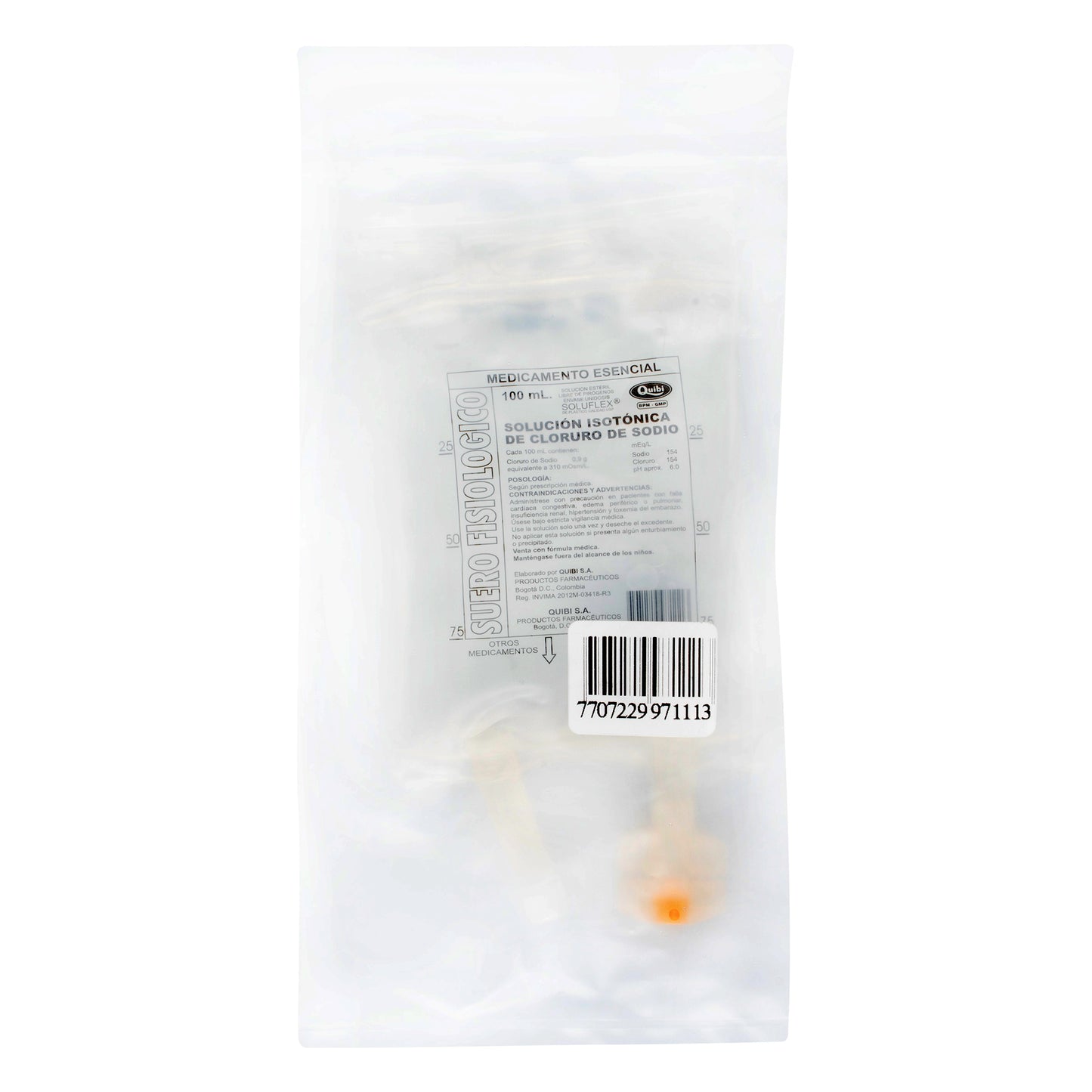 Suero Fisiologico Quibi Bolsa 100 Ml
