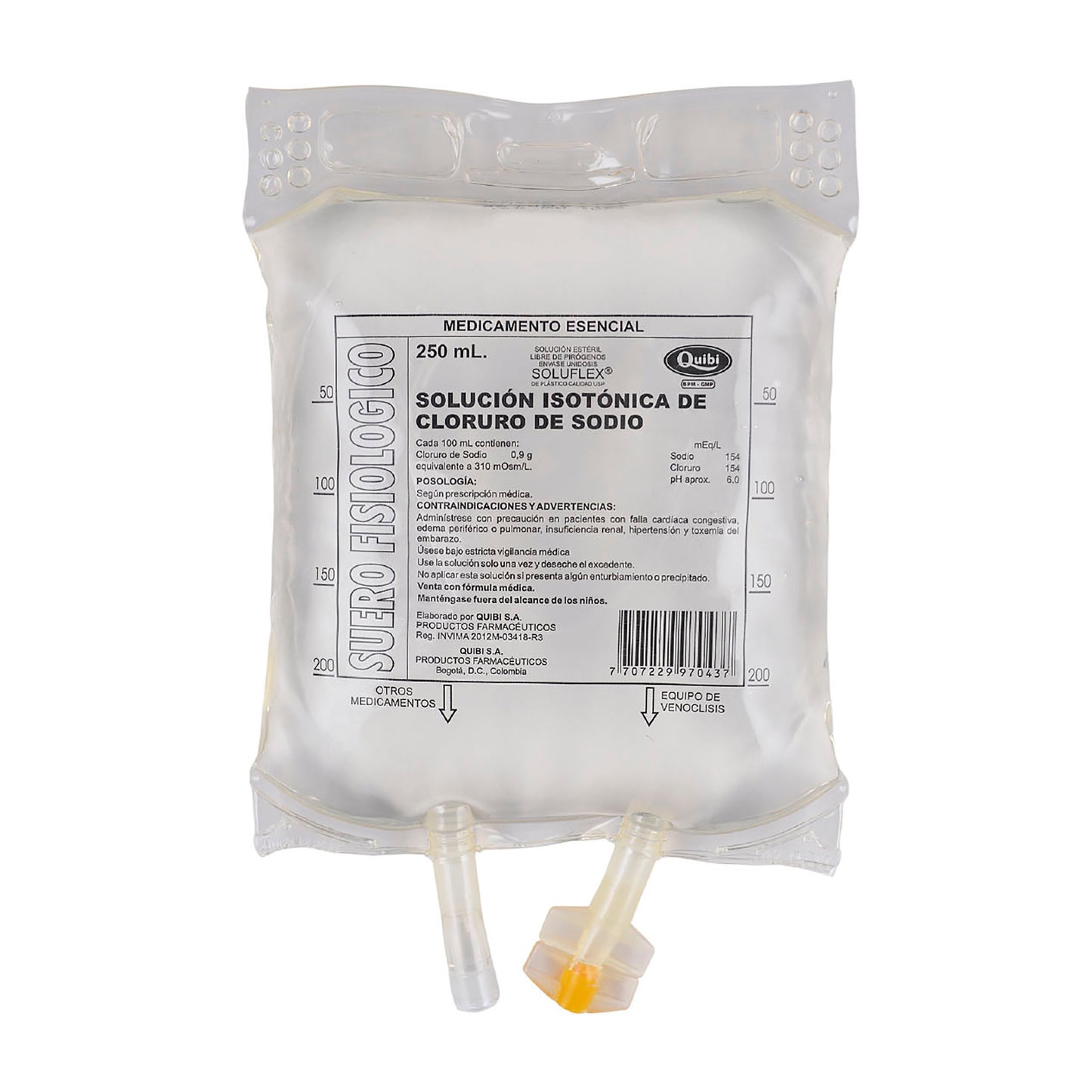 Suero Fisiologico Quibi Bolsa 250 Ml